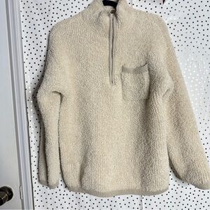 Aerie Cozy Cream Half-Zip Sweater